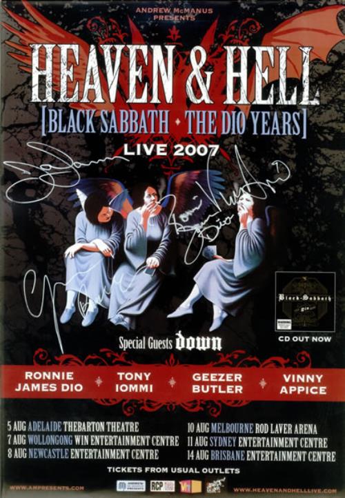 Heaven&Hell メンバーサイン入りフライヤー Black Sabbath BLACK SABBATH ANNOUNCE HEAVEN AND HELL AND MOB RULES DELUXE